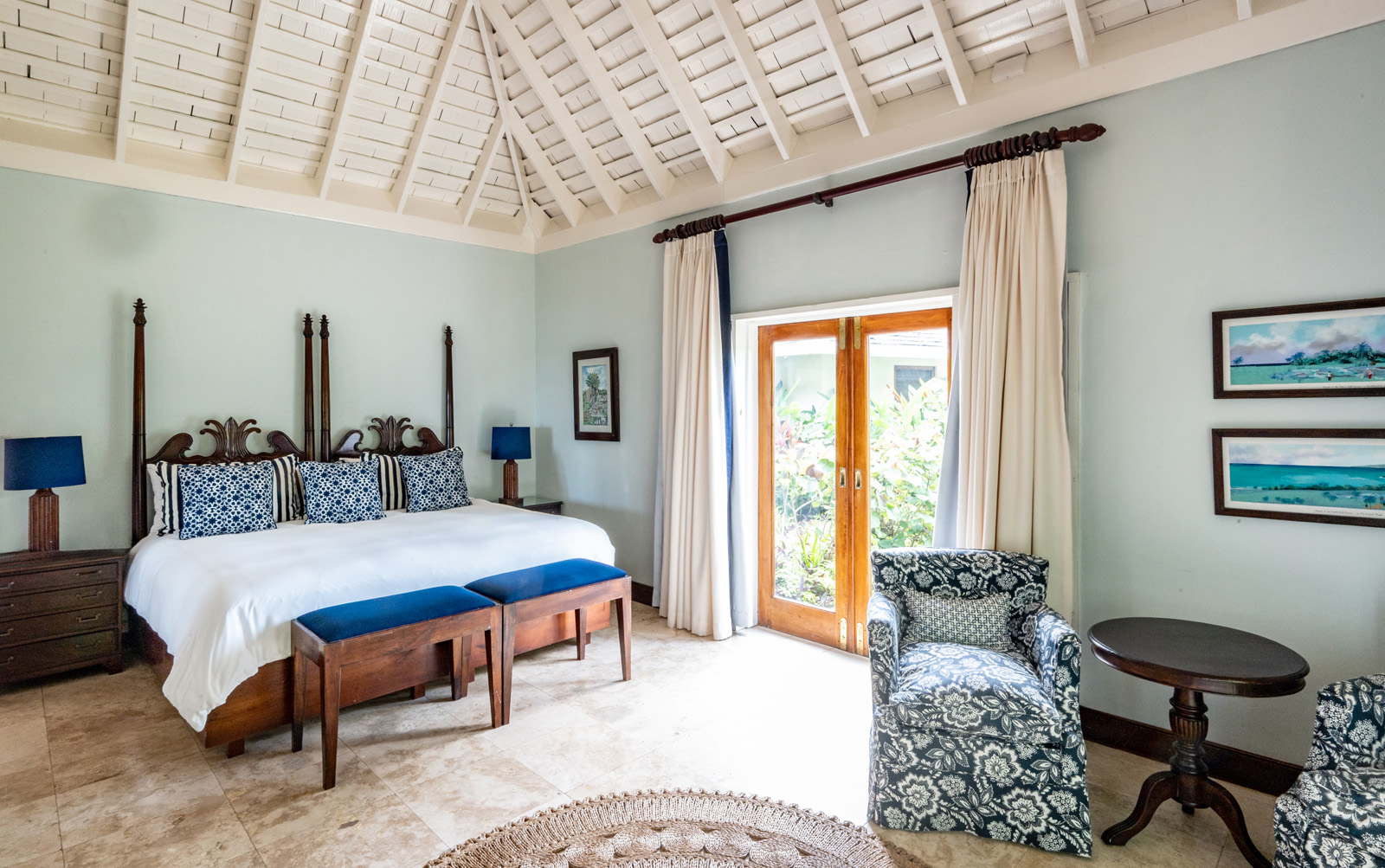Casuarina villa large double bed in a bedroom