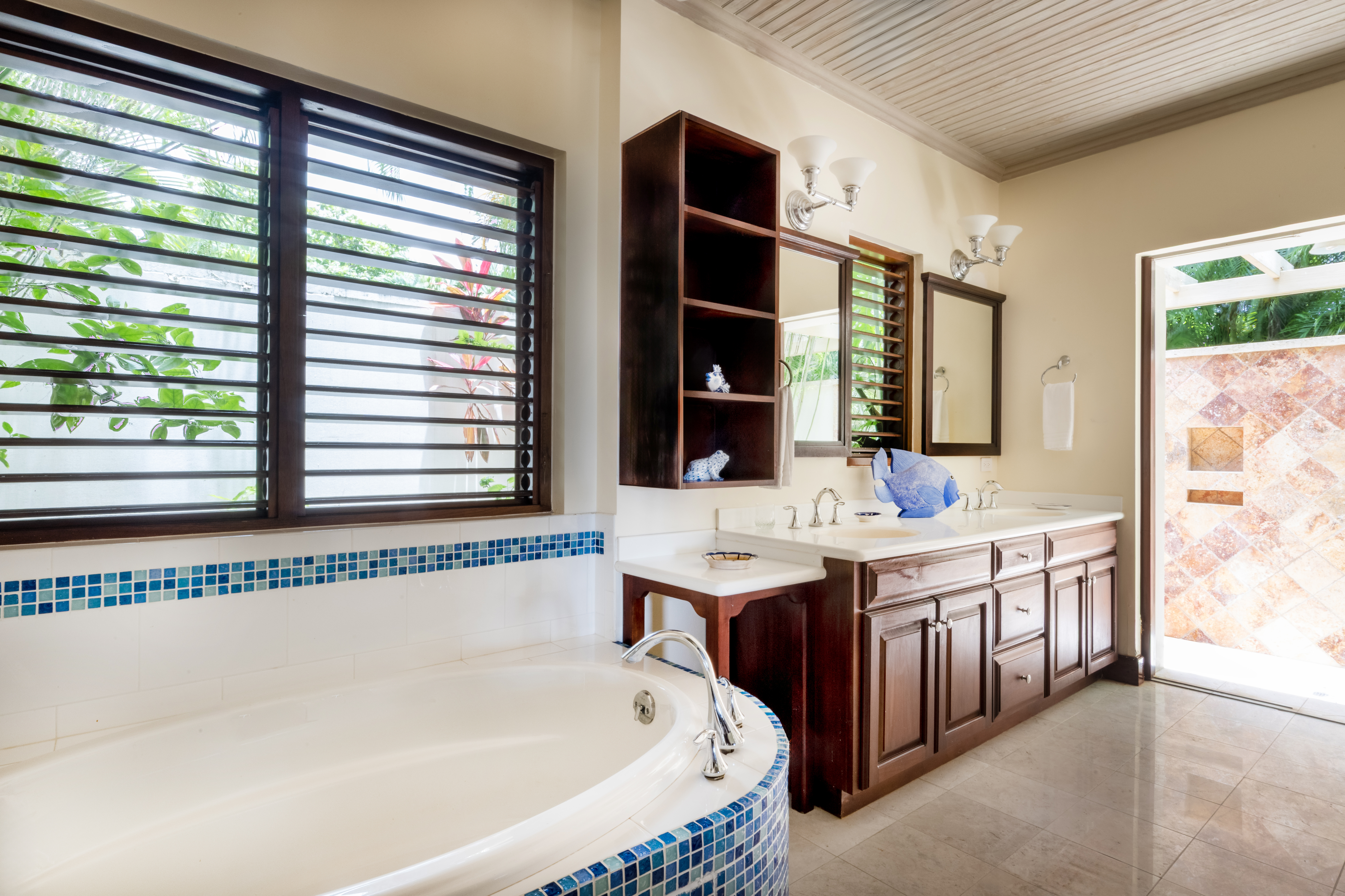 Someday Soon villa bath tub and wash basins