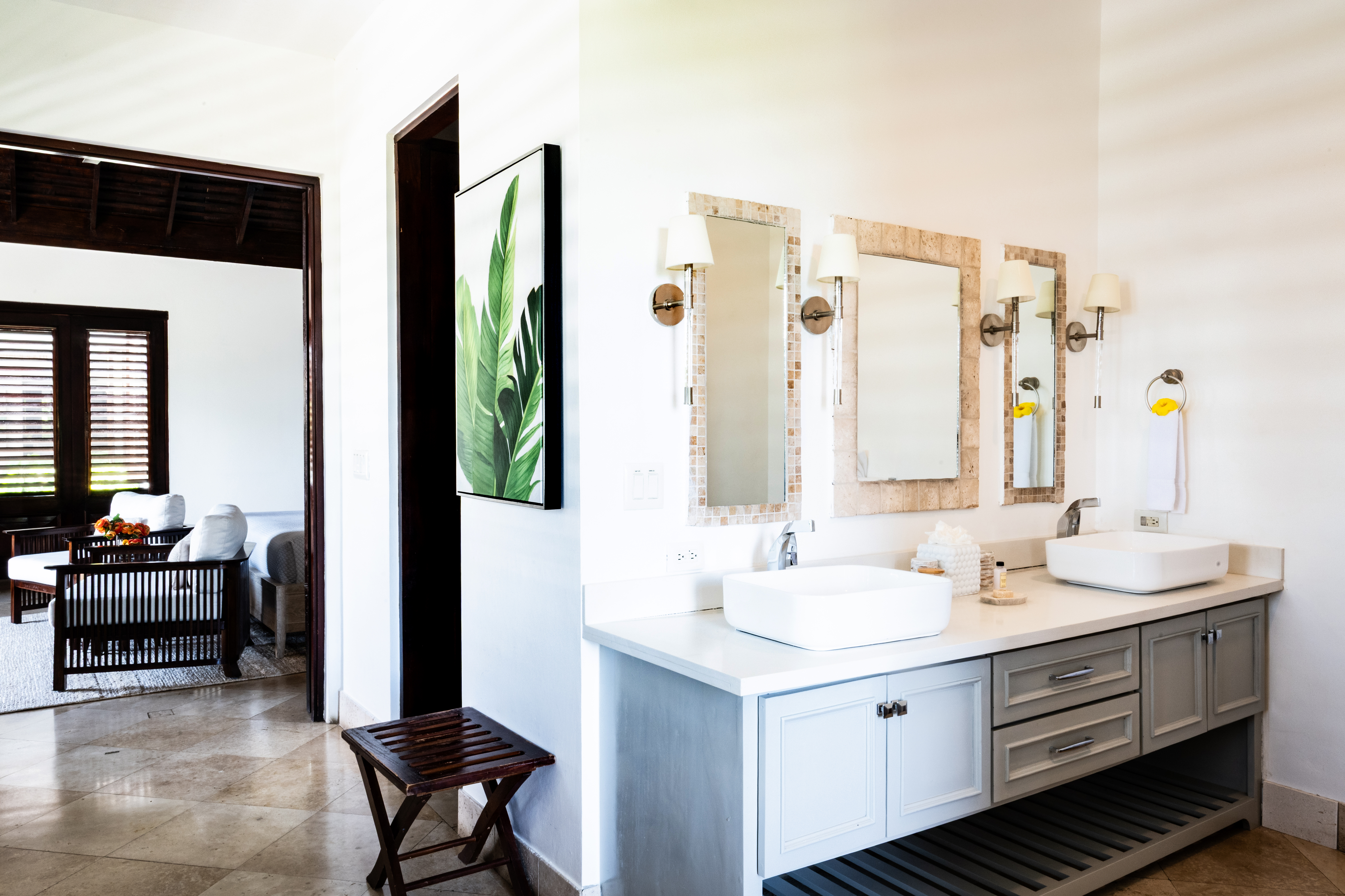 Trinity Villa two wash basins and mirrors