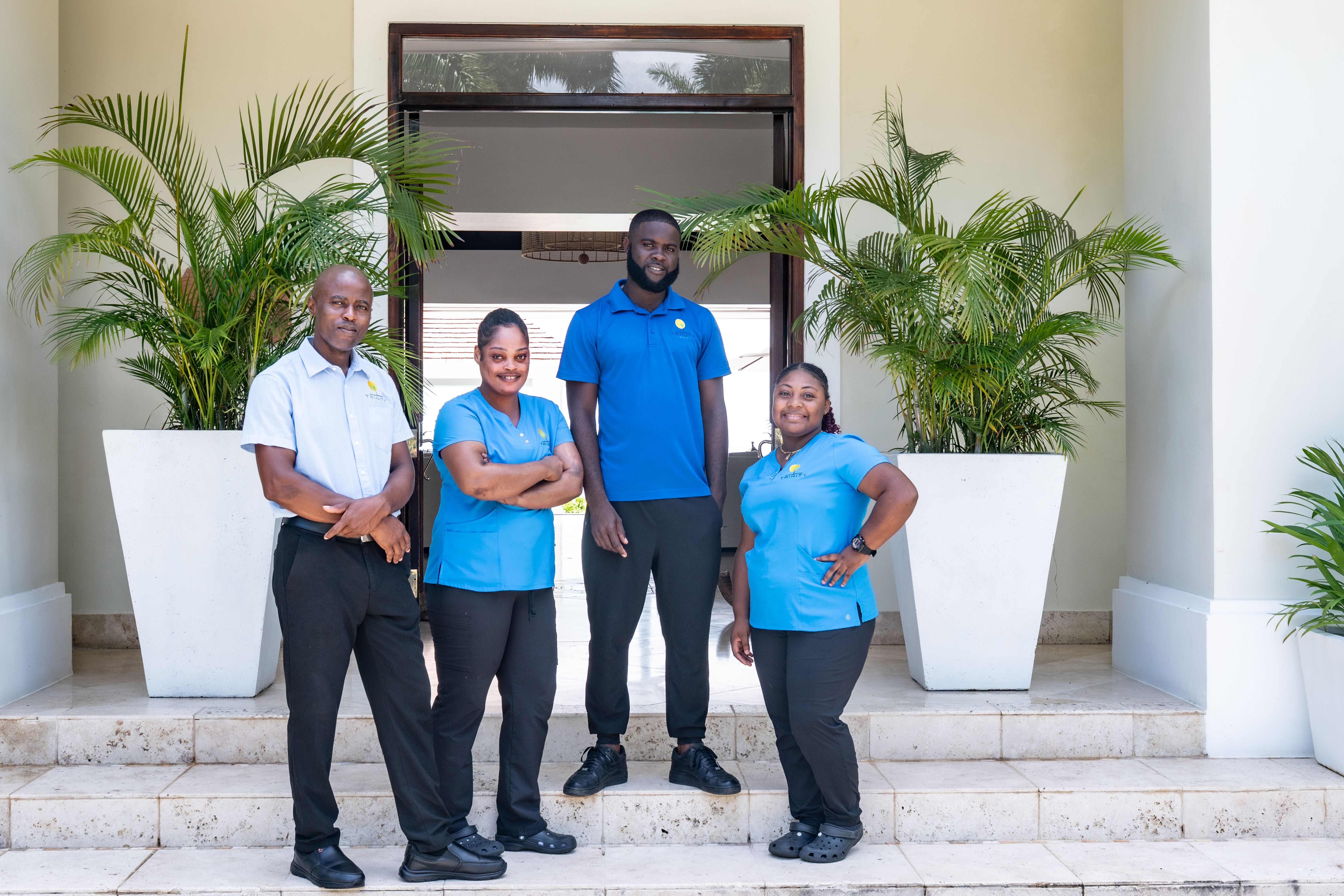 Trinity Villa team of staff in uniform