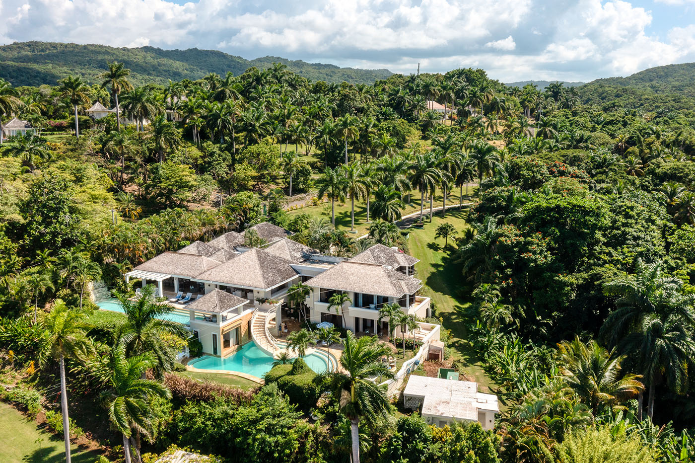 Bird's eye view of Trinity Villa and Montego Bay hills